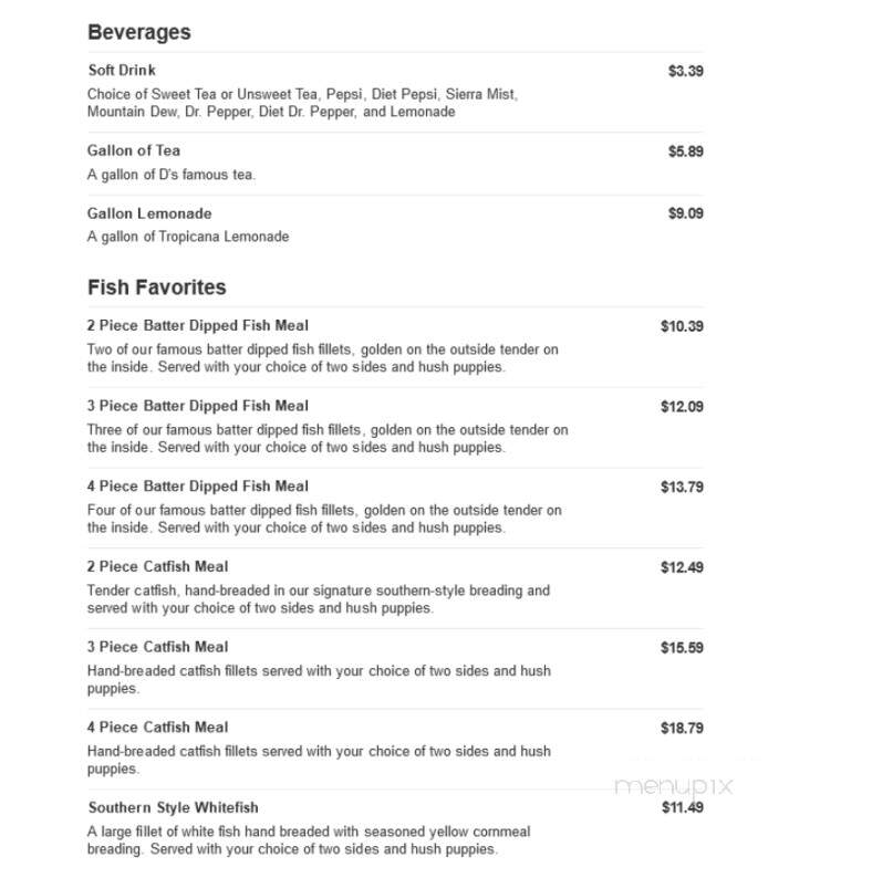 Captain D's Seafood - Marietta, OH menu_pic