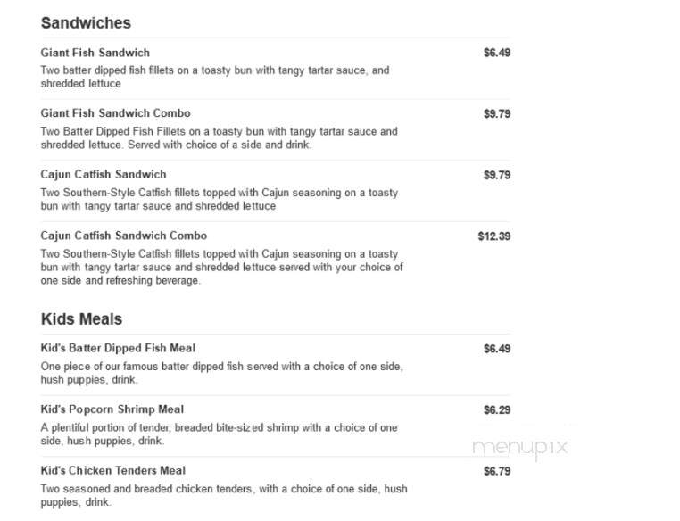 Captain D's Seafood - Marietta, OH menu_pic