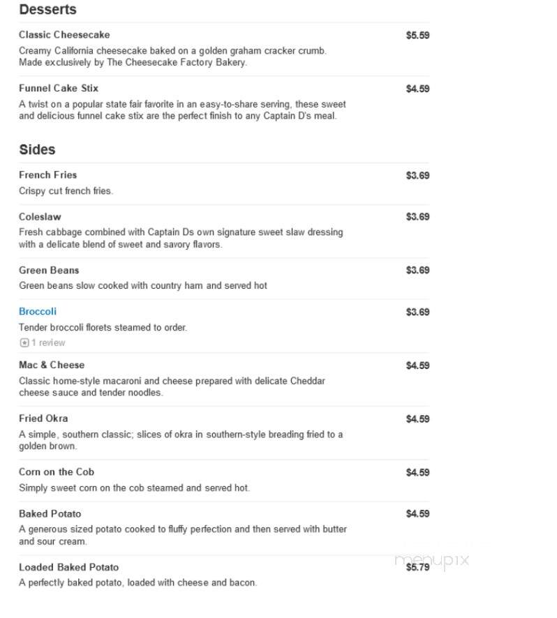 Captain D's Seafood - Marietta, OH menu_pic
