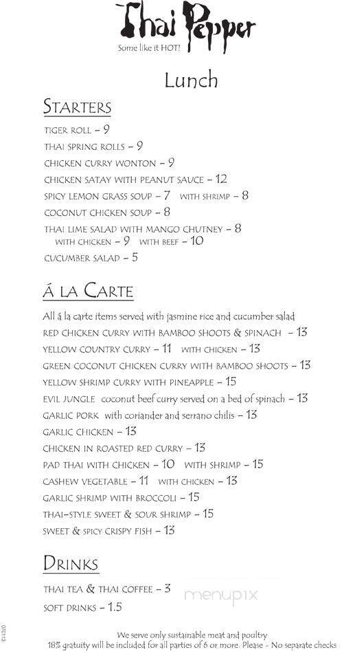 Thai Pepper - Ashland, OR menu_pic