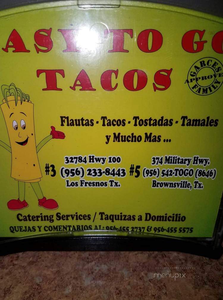 Easy to go tacos #3 - Los Fresnos, TX menu_pic