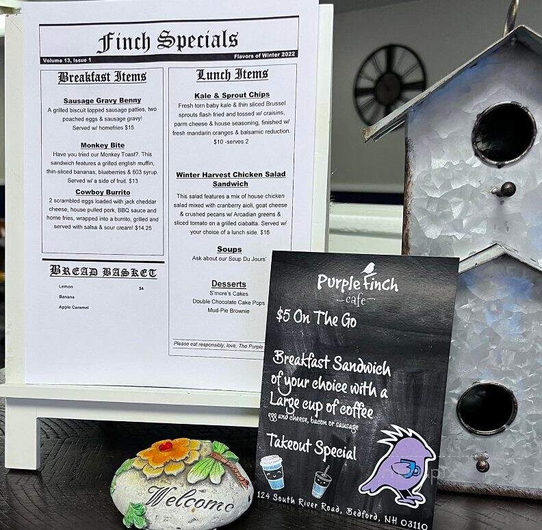 Purple Finch Cafe - Bedford, NH menu_pic