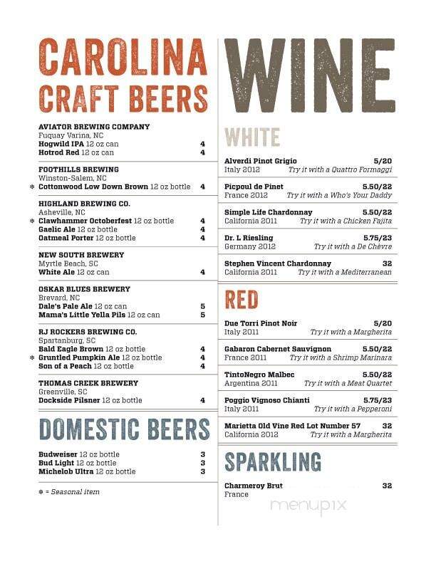 Rebel Pie - Florence, SC menu_pic