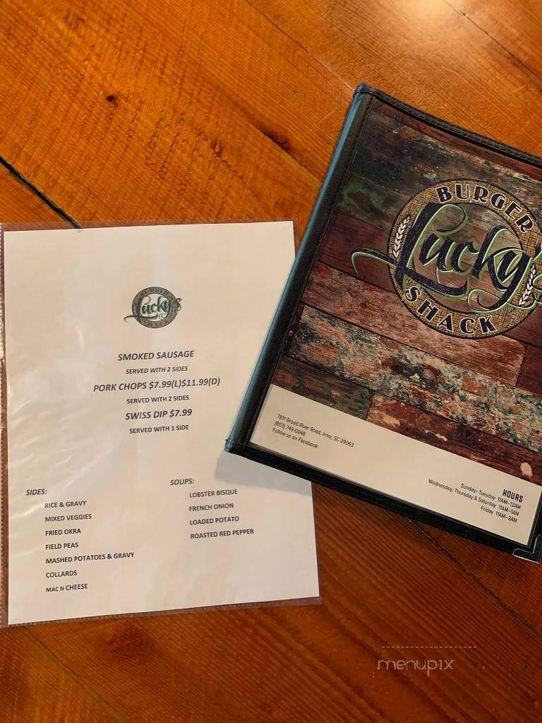 Luckys Burger Shack 7811 Broad River Rd, Irmo, SC - Irmo, SC menu_pic