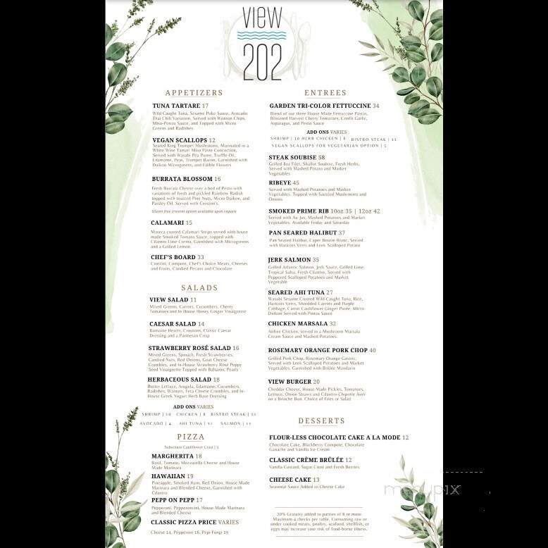 View 202 - Redding, CA menu_pic