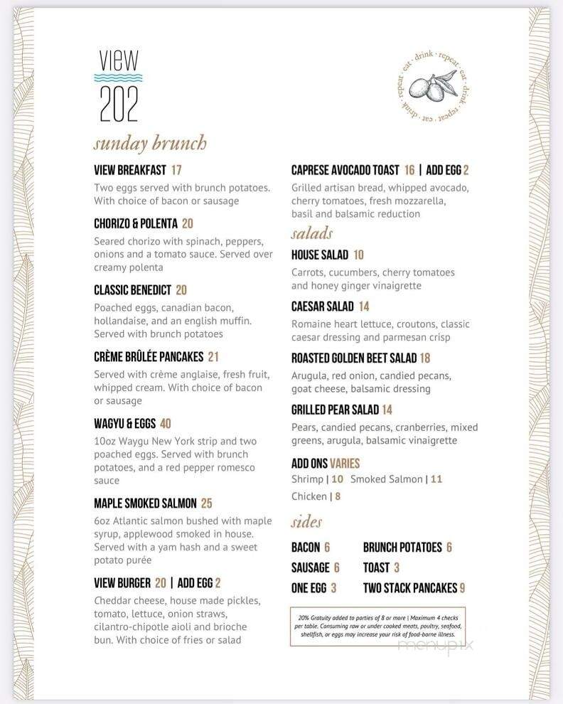 View 202 - Redding, CA menu_pic