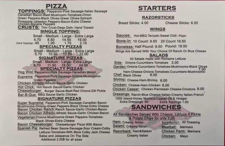 Jim's Razorback Pizza - Pineville, MO