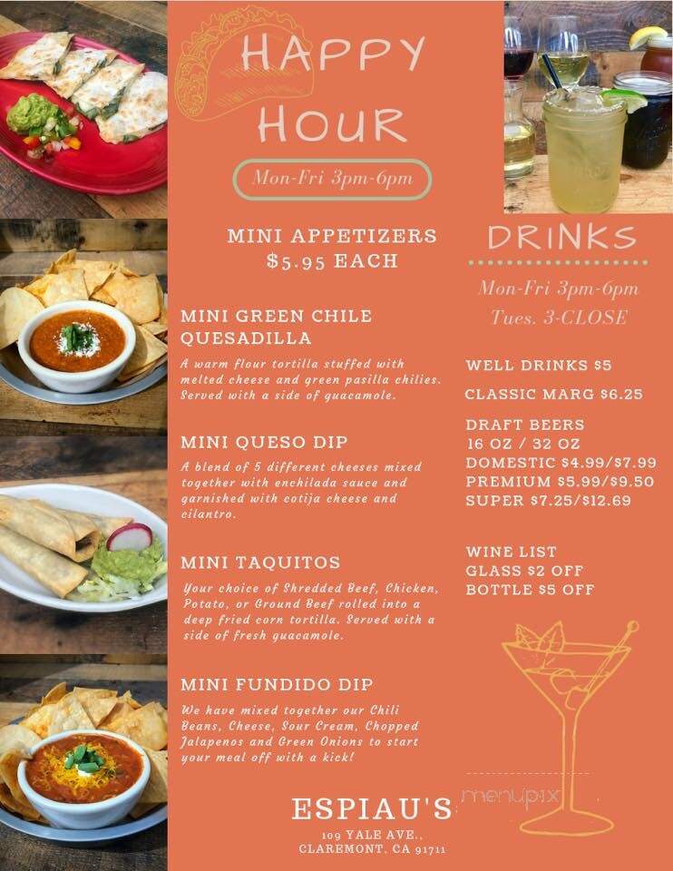 Espiau's - Claremont, CA menu_pic