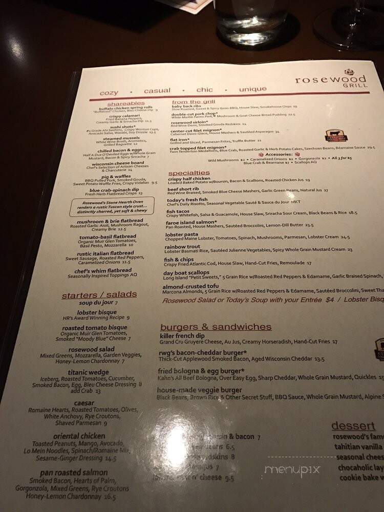 Rosewood Grill - Strongsville, OH menu_pic