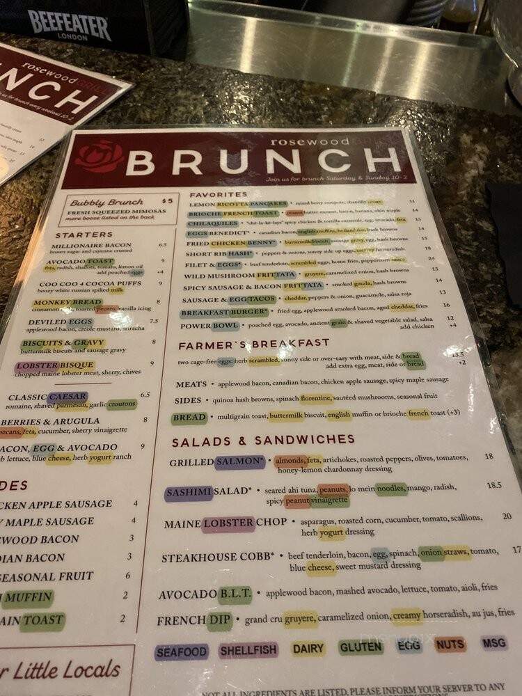 Rosewood Grill - Strongsville, OH menu_pic
