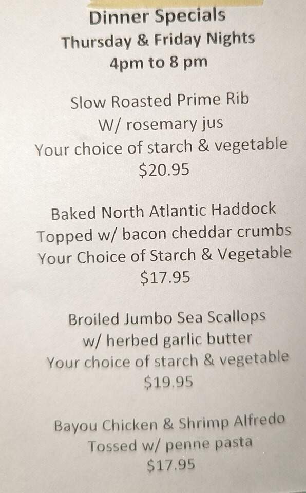 Ebenezer's Bar & Grill - South Hadley, MA menu_pic