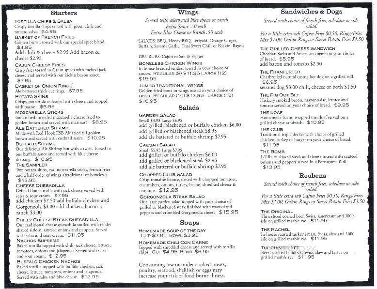 Ebenezer's Bar & Grill - South Hadley, MA menu_pic