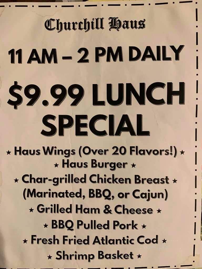 Churchill Haus - Turtle Creek, PA menu_pic