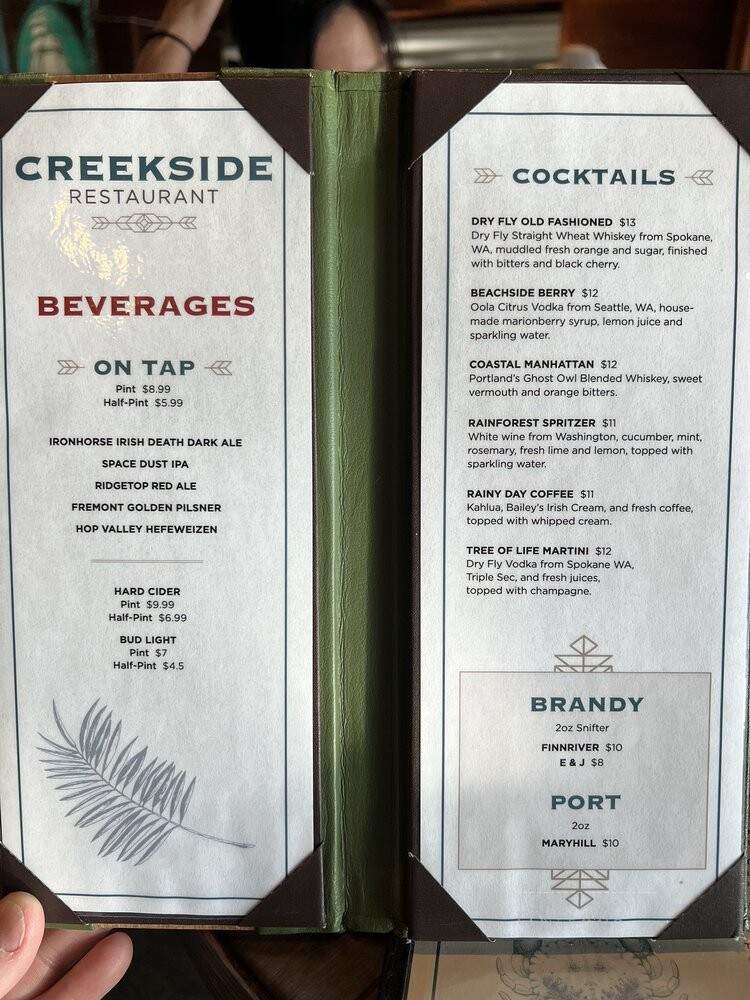 Creekside Restaurant - Forks, WA menu_pic
