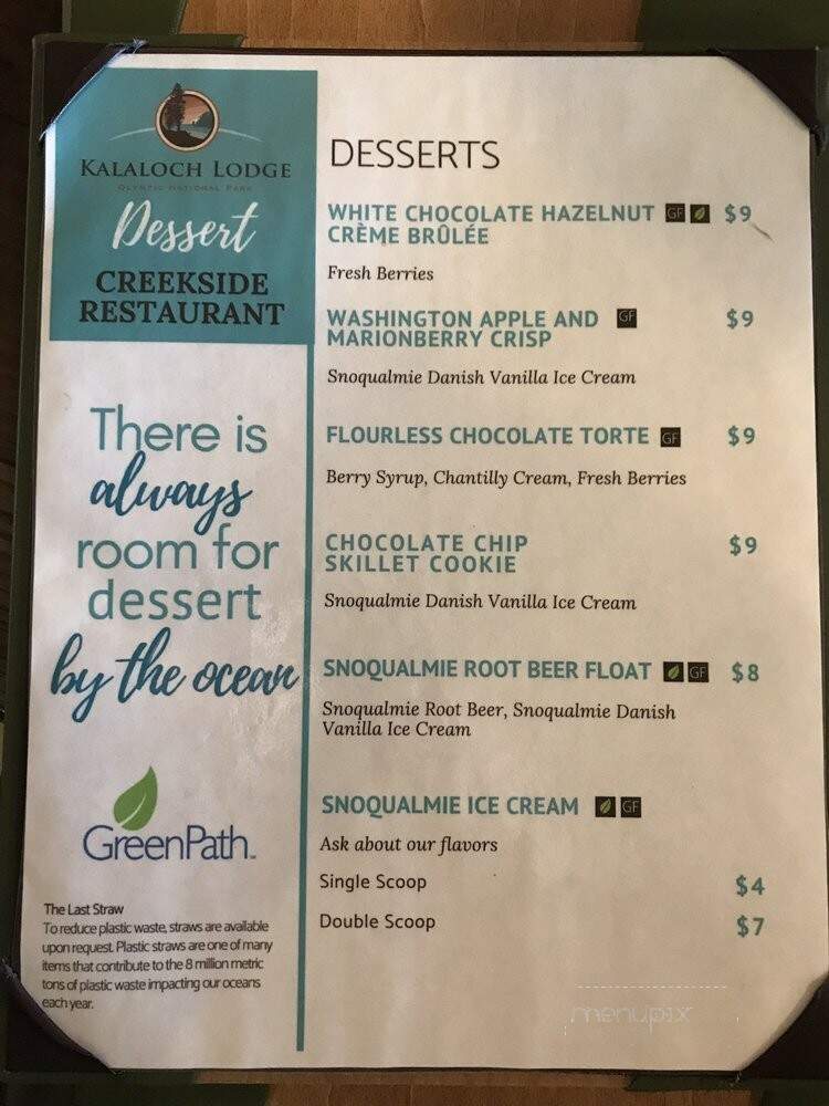 Creekside Restaurant - Forks, WA menu_pic