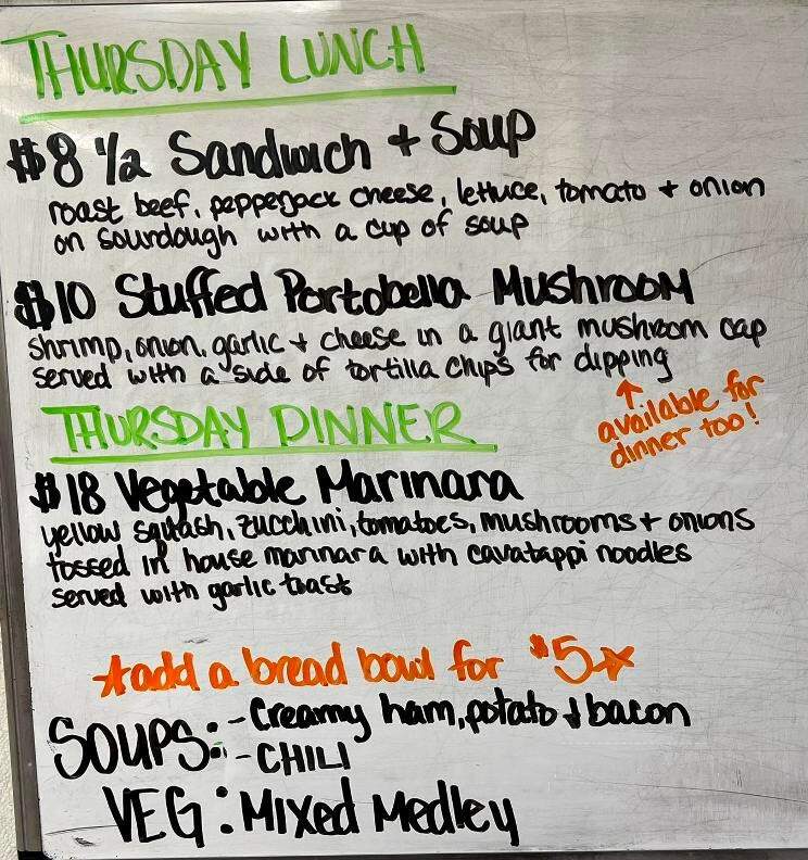 Dock at Bayview - Richland, MI menu_pic