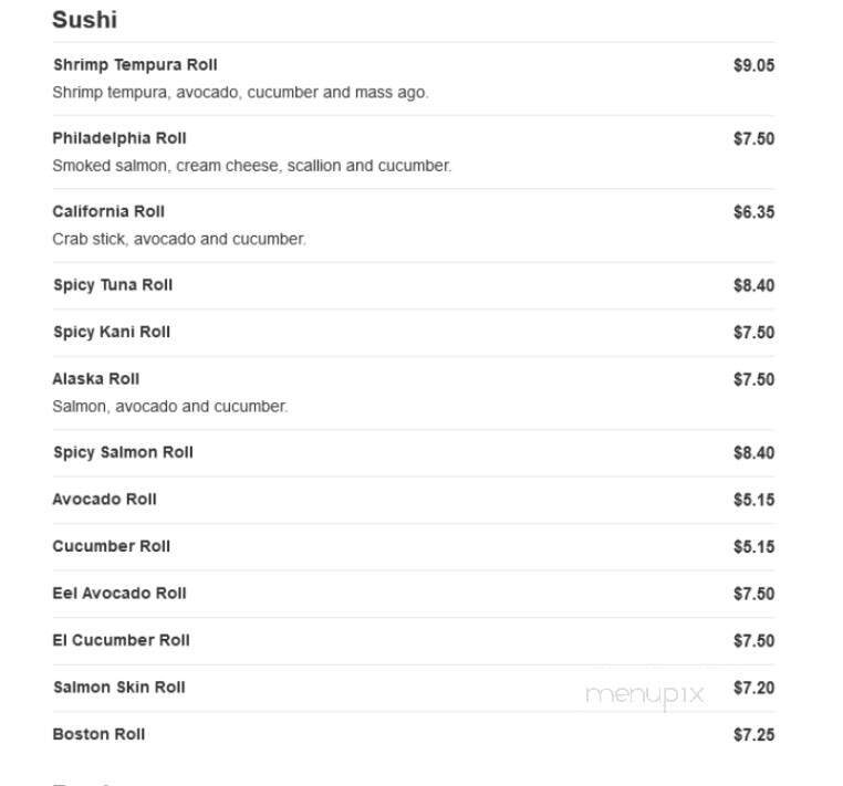 Hibachi Japan - Washington, NC menu_pic