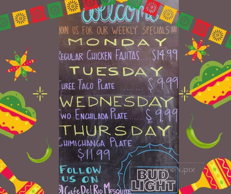 Cafe Del Rio - Mesquite, TX menu_pic
