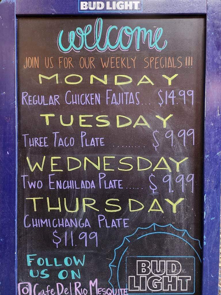 Cafe Del Rio - Mesquite, TX menu_pic