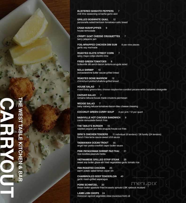 The West Table - Lubbock, TX menu_pic