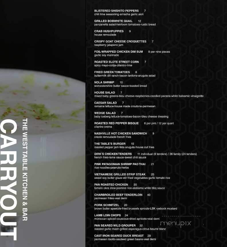 The West Table - Lubbock, TX menu_pic