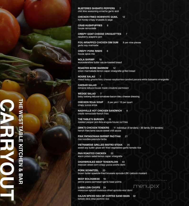 The West Table - Lubbock, TX menu_pic