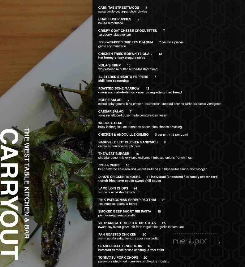 The West Table - Lubbock, TX menu_pic