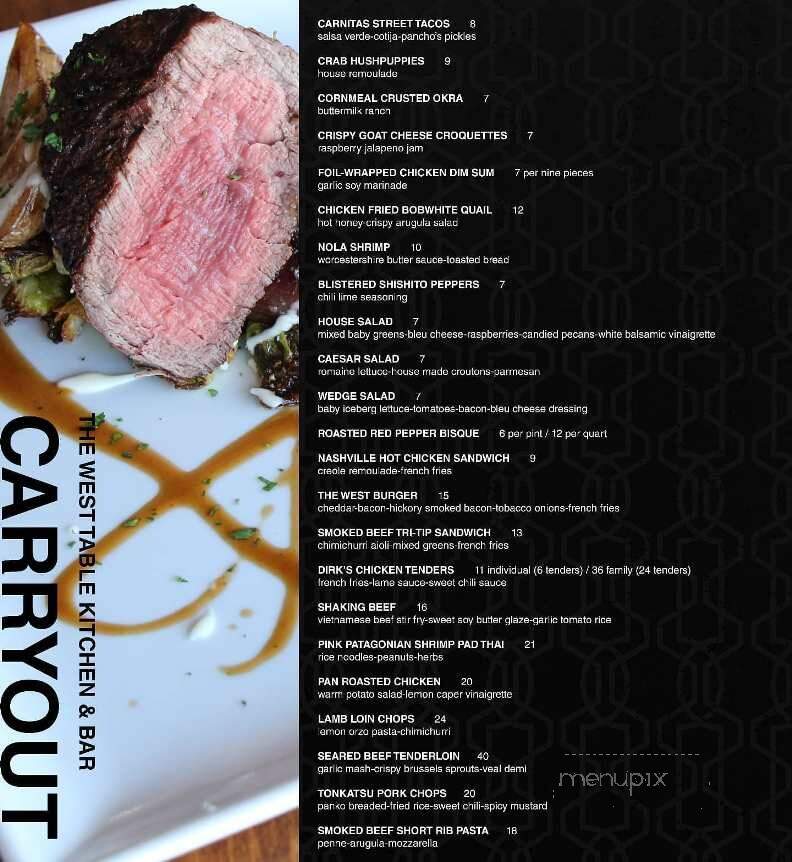 The West Table - Lubbock, TX menu_pic