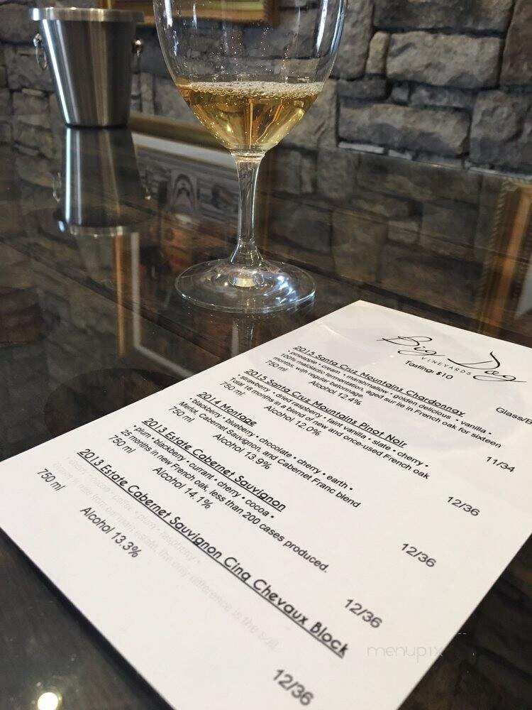 Big Dog Vineyards - Milpitas, CA menu_pic
