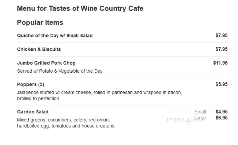 Tastes of Wine Country Cafe - Ovid, NY