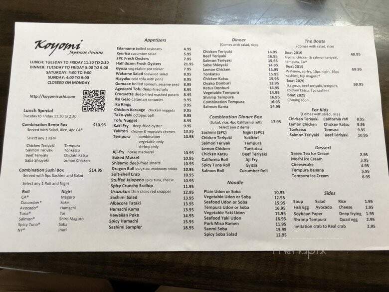 Koyomi - Castro Valley, CA menu_pic