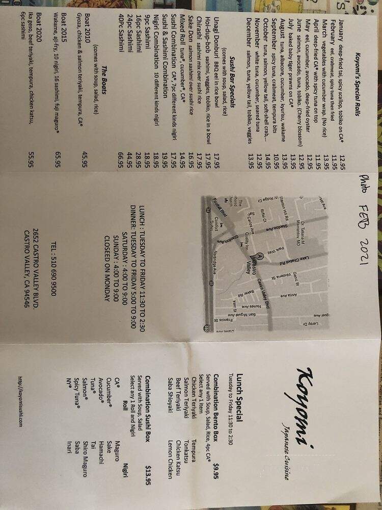 Koyomi - Castro Valley, CA menu_pic