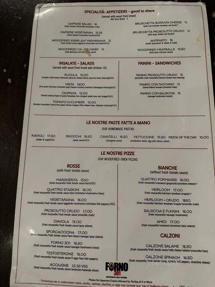 Forno 301 - Phoenix, AZ menu_pic