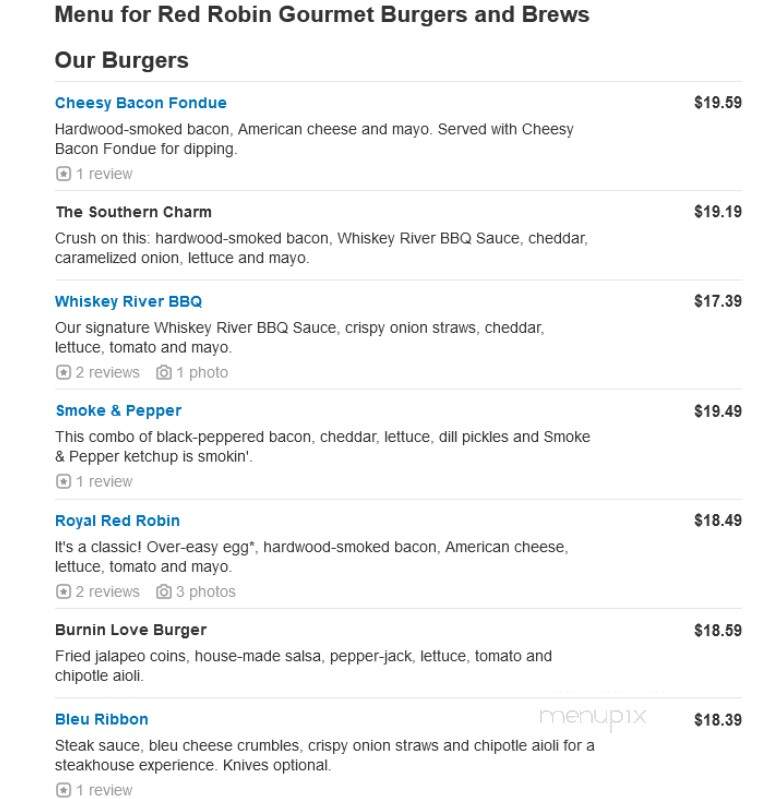 Red Robin - Brick, NJ menu_pic