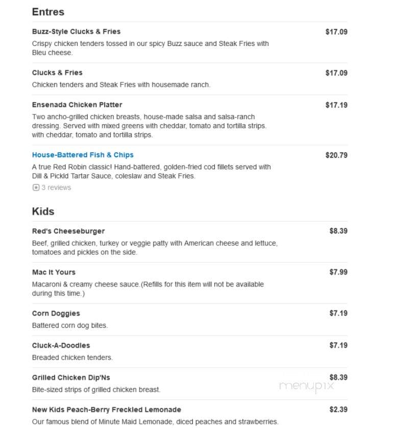 Red Robin - Brick, NJ menu_pic