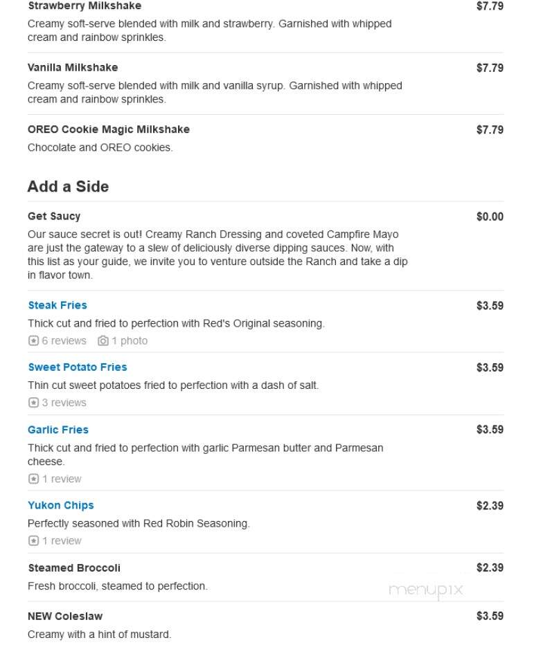 Red Robin - Brick, NJ menu_pic