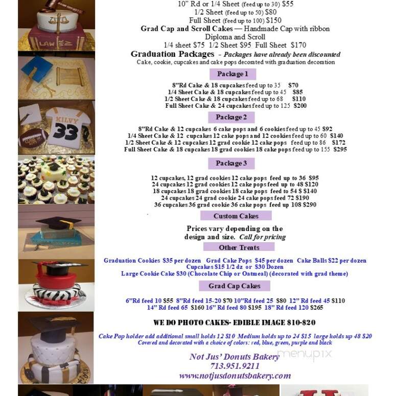 Not Jus' Donuts Bakery - Houston, TX menu_pic