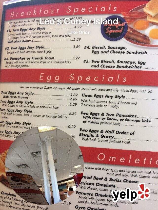 Leo's Coney Island - Lake Orion, MI menu_pic