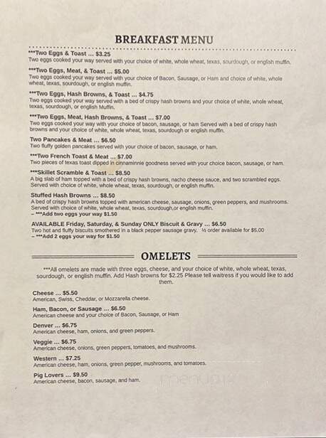 Riversend - Ontario, WI menu_pic