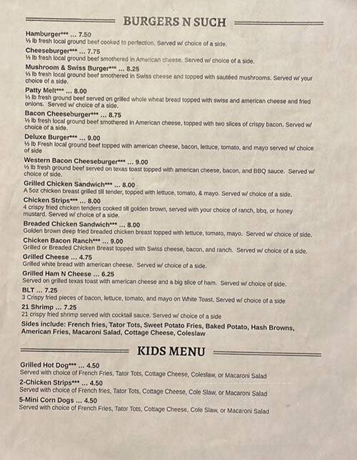 Riversend - Ontario, WI menu_pic