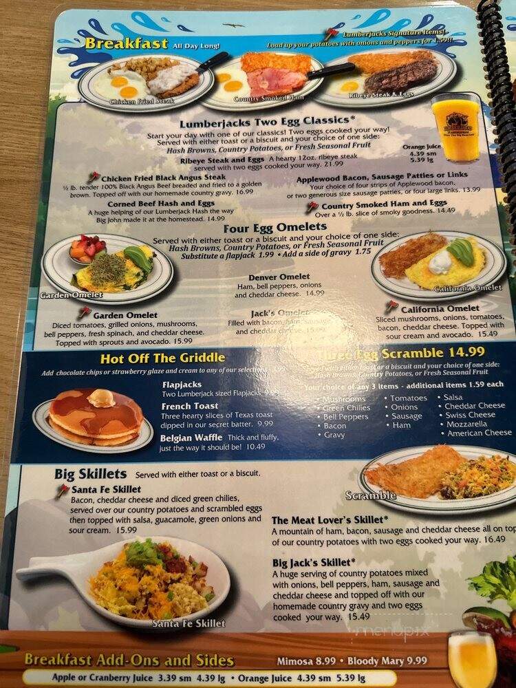 Lumberjacks - Yuba City, CA menu_pic