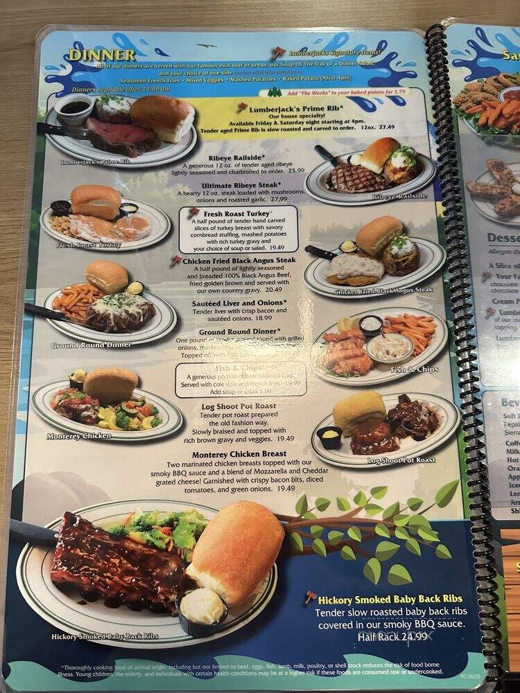 Lumberjacks - Yuba City, CA menu_pic