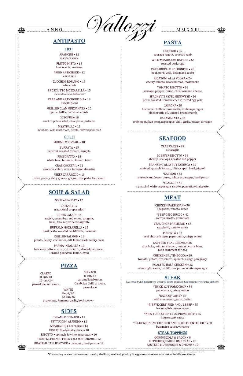 Vallozzi's Classic - Greensburg, PA menu_pic
