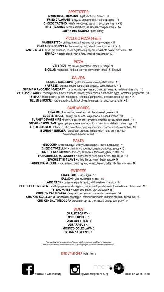 Vallozzi's Classic - Greensburg, PA menu_pic