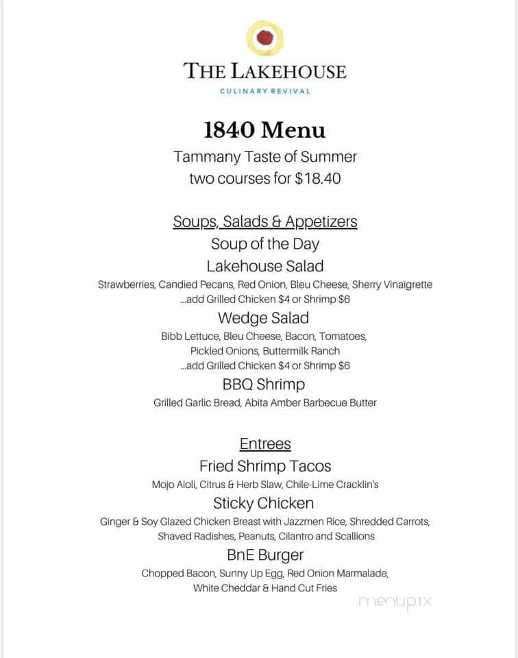 The Lake House - Mandeville, LA menu_pic
