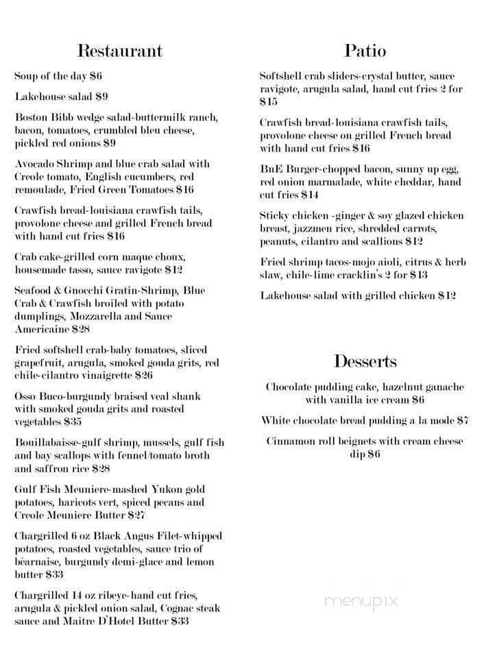 The Lake House - Mandeville, LA menu_pic