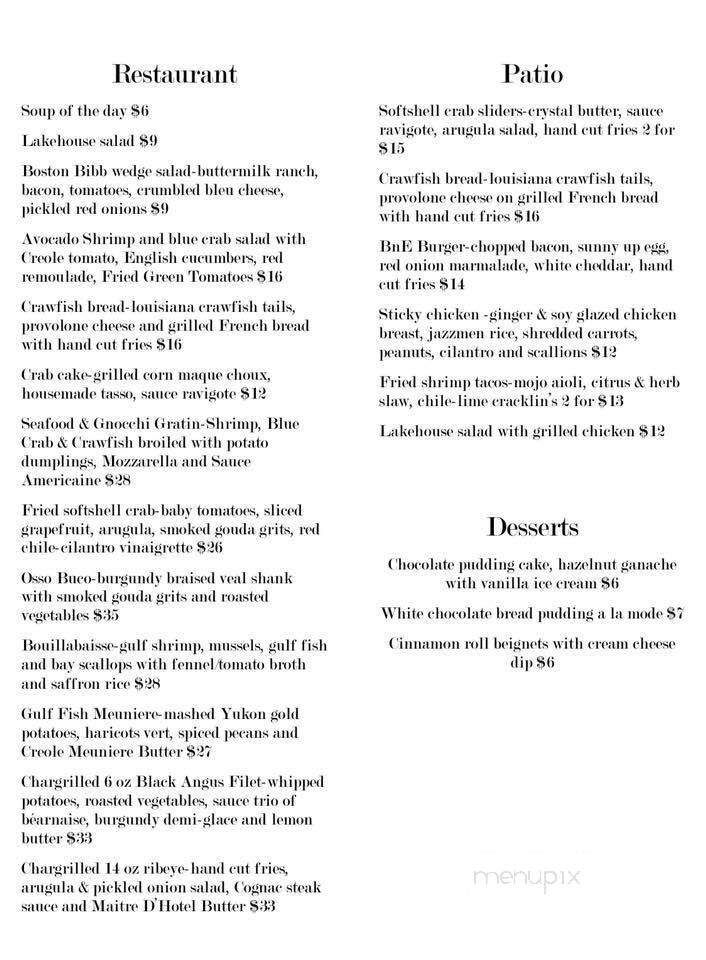 The Lake House - Mandeville, LA menu_pic