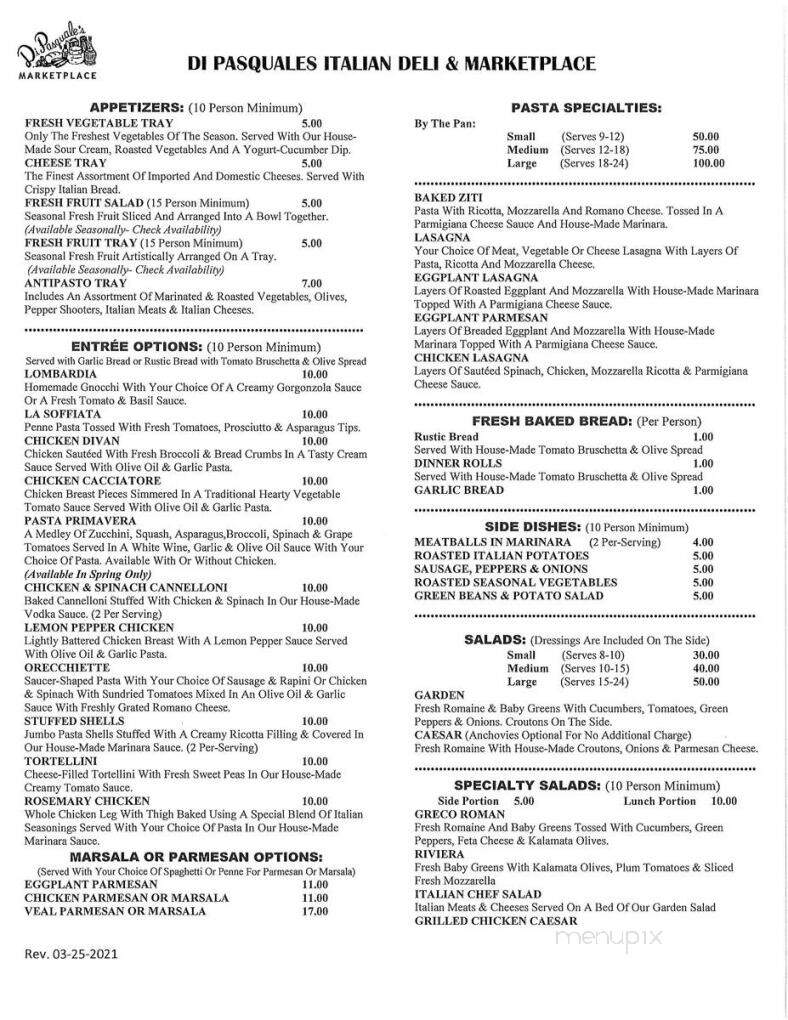 DiPasquale's Market - Baltimore, MD menu_pic