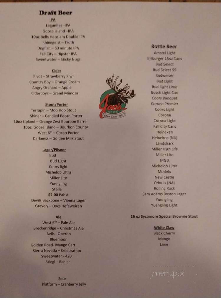 Joe's Older Than Dirt - Louisville, KY menu_pic