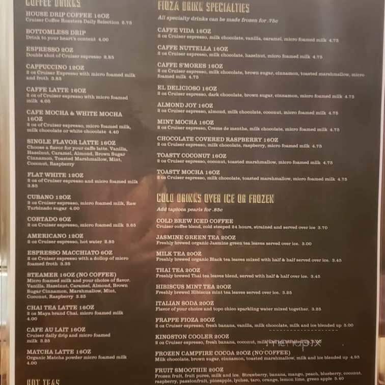 Fioza Cafe - Houston, TX menu_pic